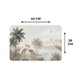 Kraanvogels - Palmbomen - Tropisch Placemat vinyl groot -specs