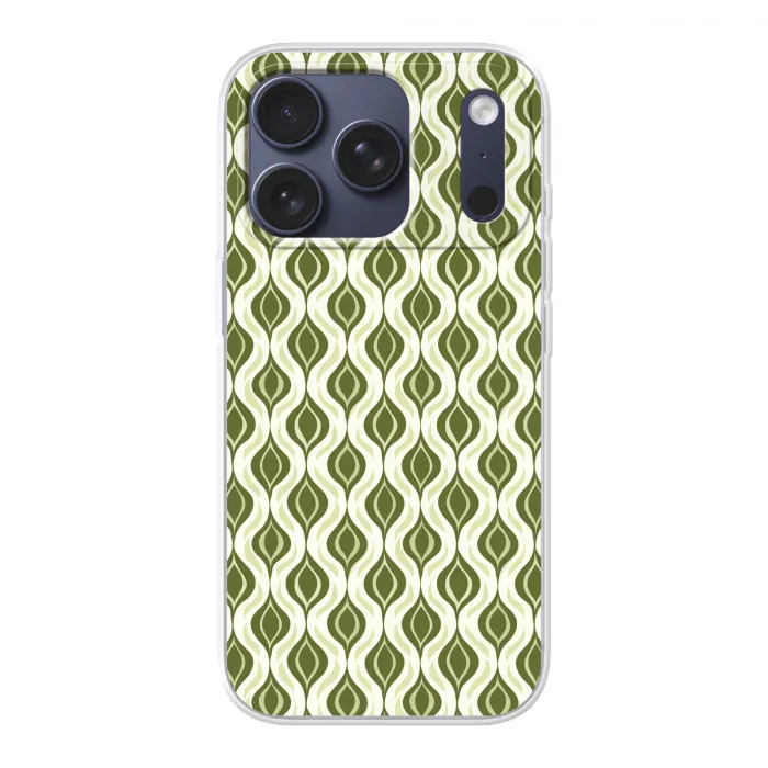 Patroon - Retro - Groen Telefoonhoesje iPhone 17 Pro klein 878 -3d