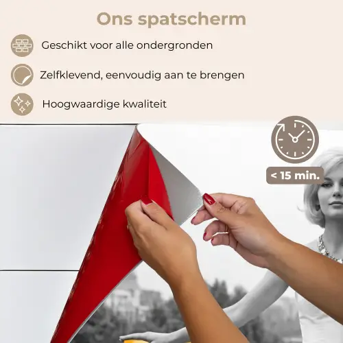 Sinaasappel - Eiffeltoren - Vrouw keuken achterwand spatscherm klein -spatscherm_NL