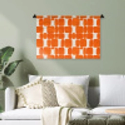 Patroon - Retro - Oranje Wandkleed katoen klein 269 -sfeer7