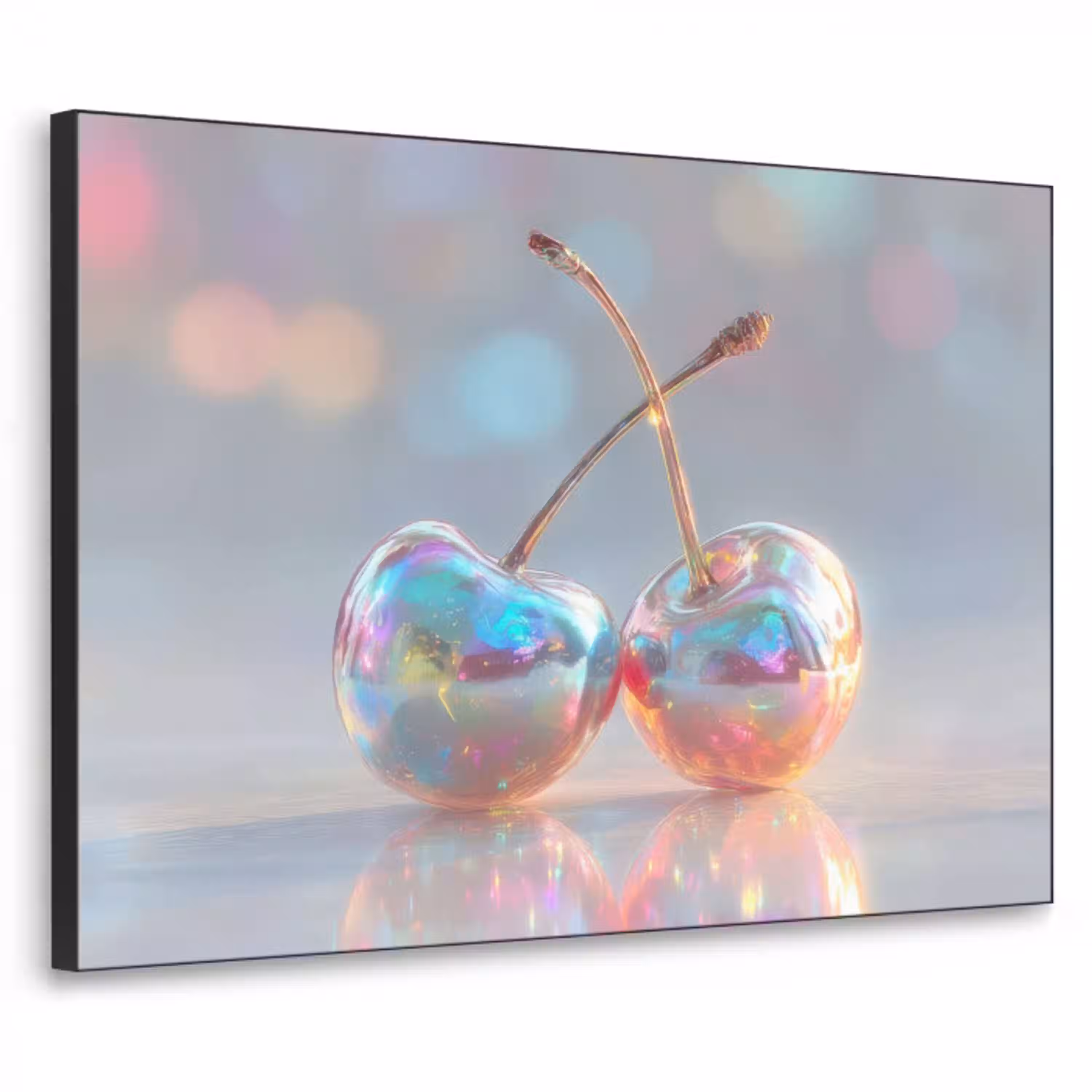 Kersen - Glanzend - Regenboogkleur Textielframe - compleet frame klein -3d
