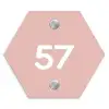 Effen roze - Traditioneel Naambord Hexagon klein -3d