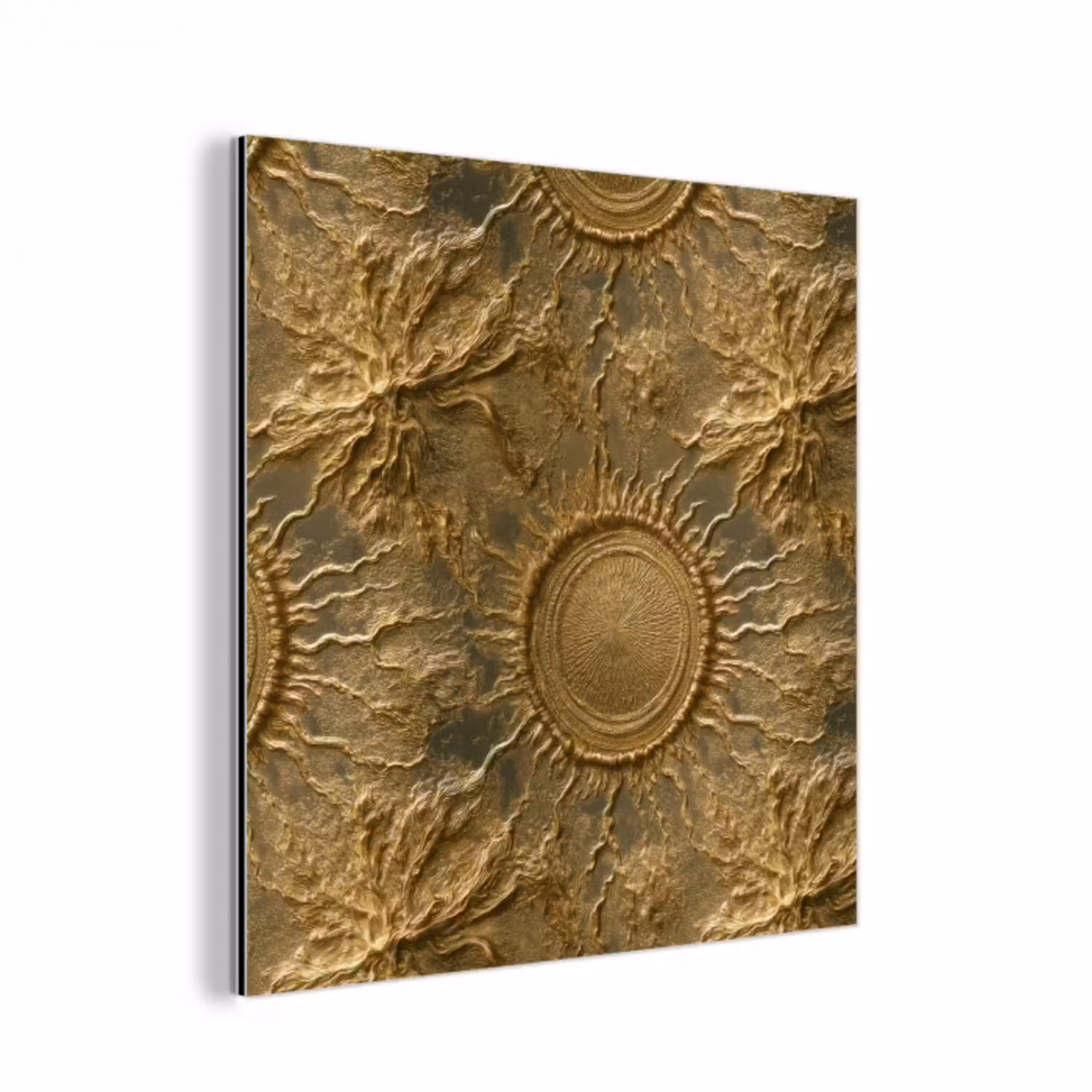 Zon - Reliëf - Antiek - Goud aluminium wit klein 46 -3d