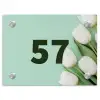 Witte tulpen - Traditioneel Naambord Rechthoek middel -3d