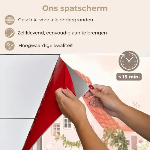 Bloemen - Huizen - Dorp keuken achterwand spatscherm klein -spatscherm_NL