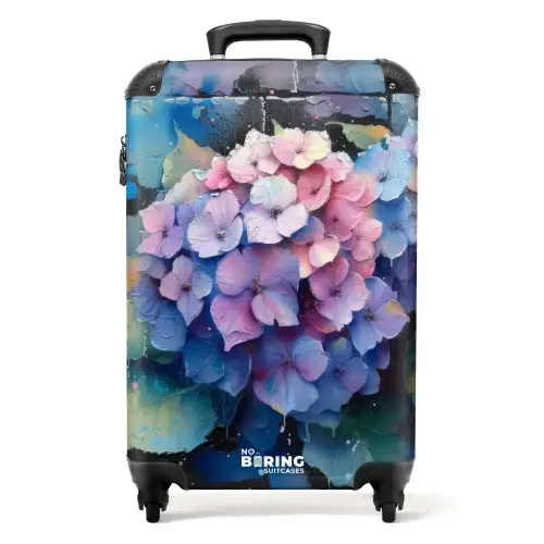 Hortensia bloemen in graffiti stijl NBS - Handbagage koffer - Kinderen Unisex middel -productfoto_recht