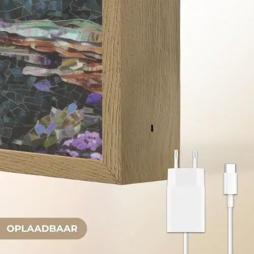 Mozaïek - Walvis - Koraal - Water Light Box met batterij (Wandlamp) middel -USP_websiteoplaadbaarNL