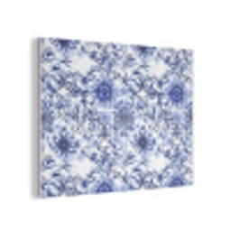 Bloemen - Blauw - Patroon - Wit PET vilt klein 837 -3d