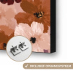 Bloemen - Abstract - Aardetinten Textielframe zwart klein 947 -USP_ophangsysteemNL