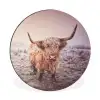 Schotse hooglanders - Licht - Lucht - Natuur Wandcirkel aluminium klein -3d