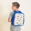 Kleurrijke retro autootjes Kinderrugzak - Blauw middel -sfeer2