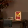 Bloem - Goud - Glazen Light Box met kabel (Tafellamp) klein -sfeer4