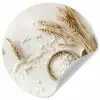 Bloem - Hout - Tarwe Wandcirkel behangsticker klein -3d