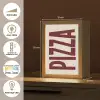 Pizza - Vintage - Decoratie - Japandi Light Box met kabel (Tafellamp) klein -USP_FR