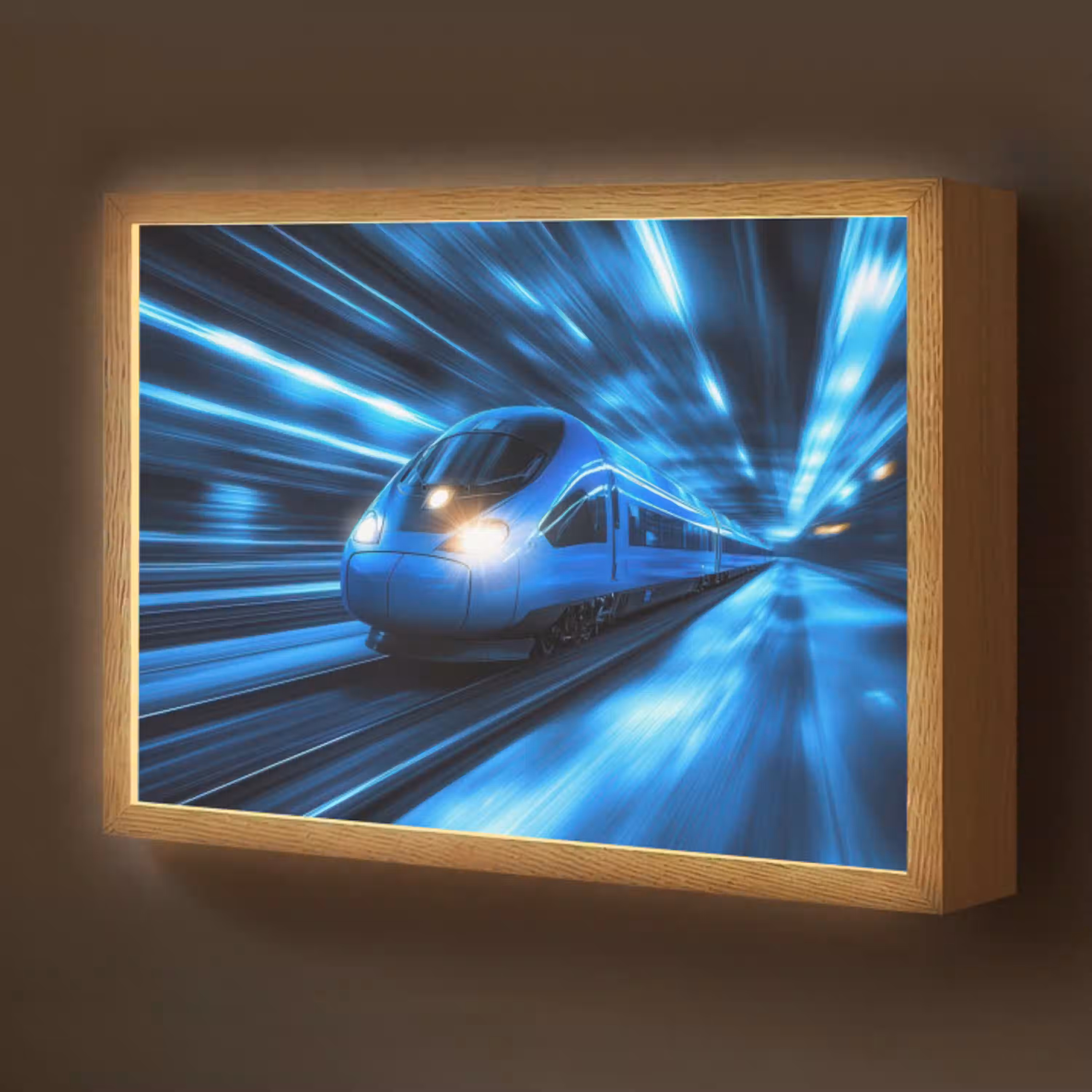 Trein - Blauw - Neon Light Box met batterij (Wandlamp kind) middel -z3d_website
