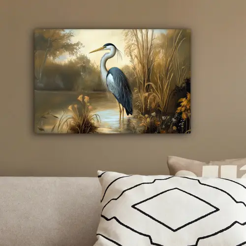 Reiger - Water - Planten canvas 2cm klein -sfeer3