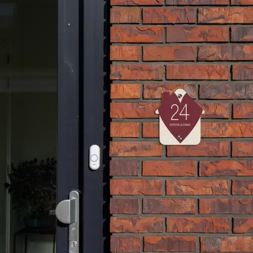 Rood hart - Klassiek Naambord Huisje klein -sfeer2