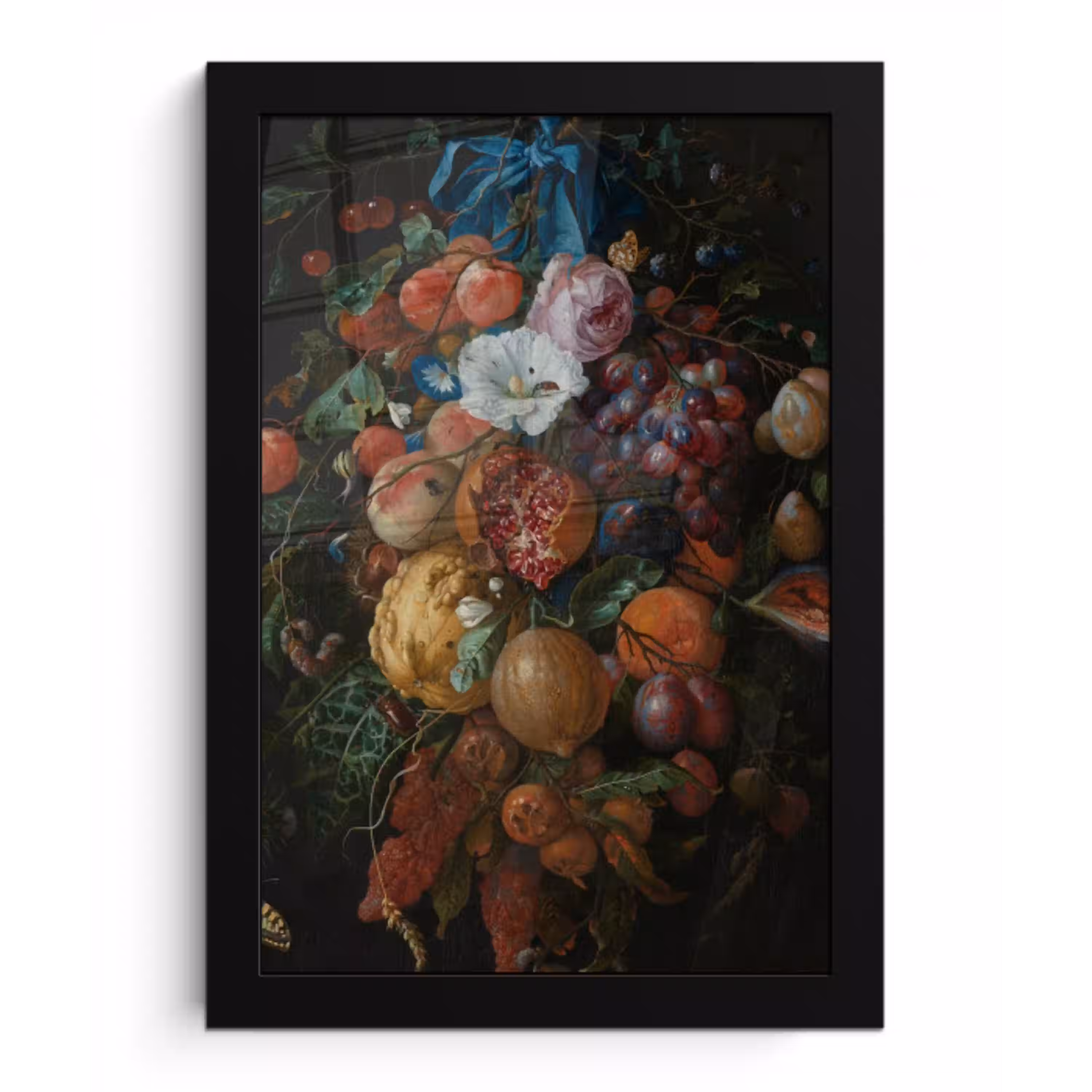 Festoen van vruchten en bloemen - Schilderij van Jan Davidsz. de Heem fotolijst zwart zonder passe partout klein -3d