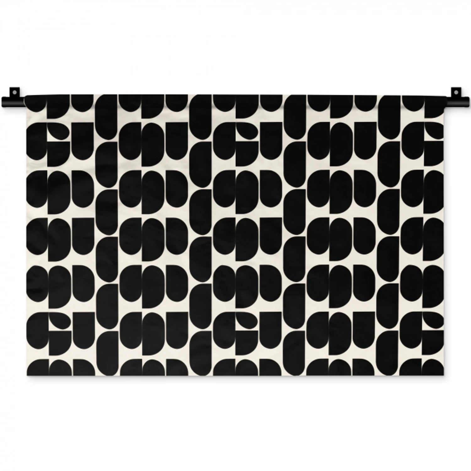 Modern - Patroon - Zwart Wandkleed katoen klein 269 -zz3d
