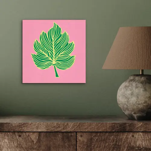 Blad - Groen - Illustratie - Minimalistisch aluminium wit klein -sfeer2