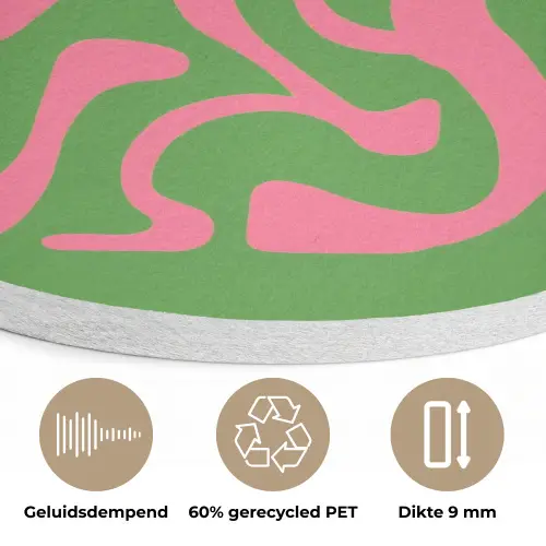 Abstract - Roze - Ciao - Vormen Akoestische PET Vilt - Rond klein -closeup_NL