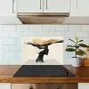 Vrouw - Golven - Zwart keuken achterwand spatscherm klein -sfeer2