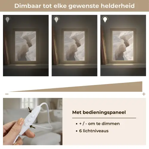 Kloof - Wit - Sneeuw Light Box met kabel (Tafellamp) klein -USP_dimbaarNL