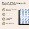 Borden - Bloemen - Patroon - Blauw Inductie beschermer vinyl 3mm middel 274 -vsfeer2_ENG