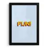 Fijn - Geel - Oranje fotolijst zwart zonder passe partout klein -3d