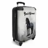 Statisch Portret van een Zwart Paard NBS - Handbagage koffer - Kinderen Unisex middel -productfoto_3d