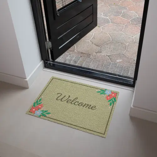 Welkom - Bloemen - Groen Deurmat klein -sfeer5