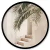 Palmboom - Schaduw - Trap - Beige Fotolijst rond zonder passe partout klein -3d