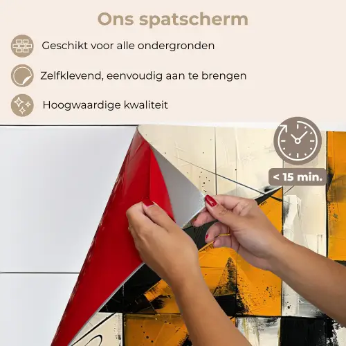 Geel - Abstract - Modern - Vormen keuken achterwand spatscherm klein -spatscherm_NL