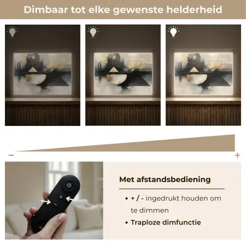 Abstract - Zwart - Verf - Modern Light Box met batterij (Wandlamp) middel -USP_dimbaarNL