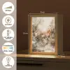 Abstract - Beige - Verf - Kunst - Natuur - Bloemen Light Box met kabel (Tafellamp) klein -USP_NL