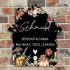 Bloemen - Zwart - Sierlijk Naambord Huisje klein -sfeer6