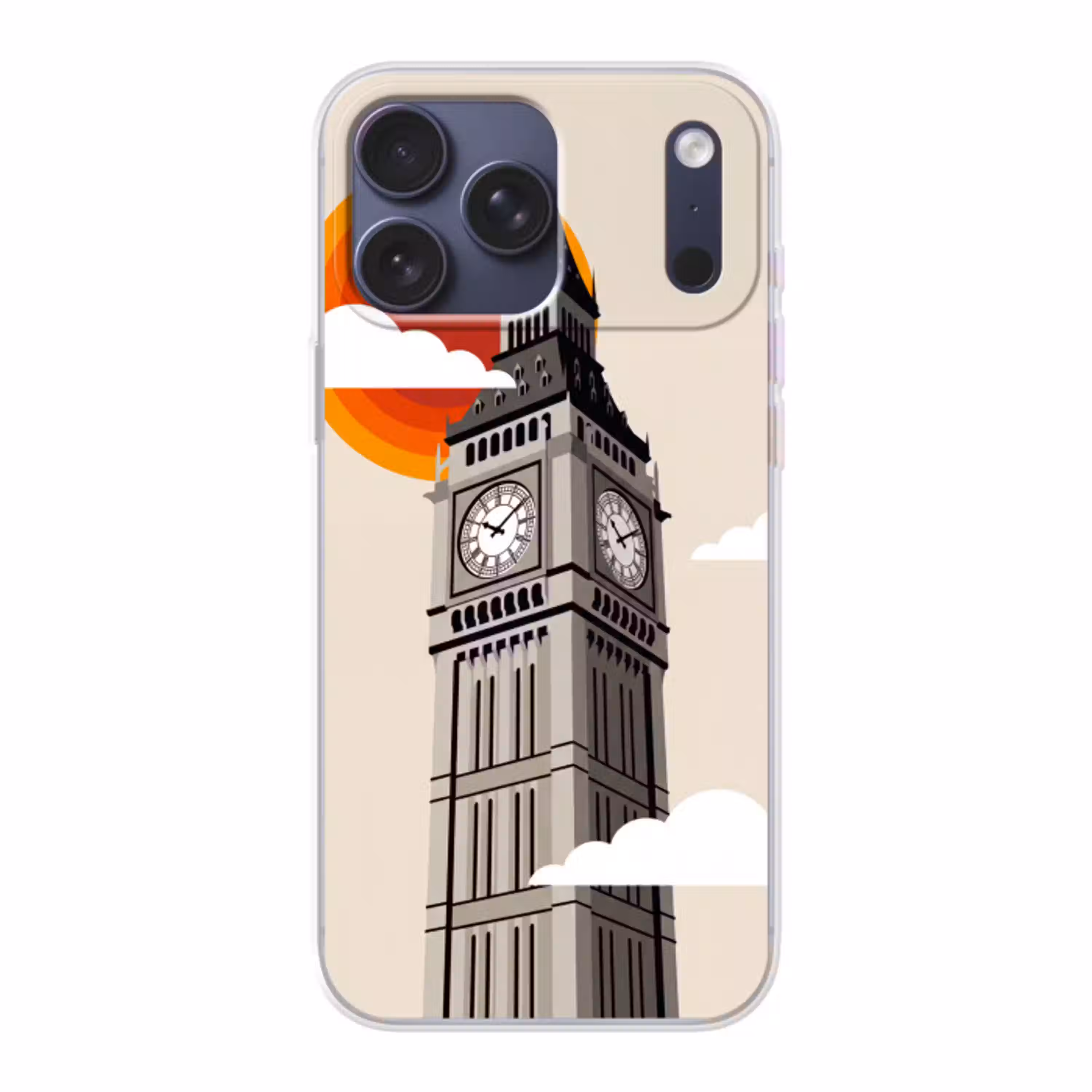 Toren - Klok - Londen - Architectuur - Retro Telefoonhoesje iPhone 17 Pro Max klein -3d