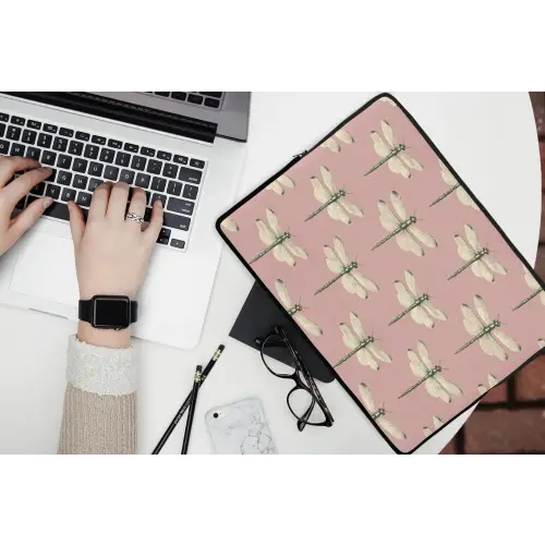 Lillibellen - Patroon - Roze laptophoes neopreen klein 279 -bureau