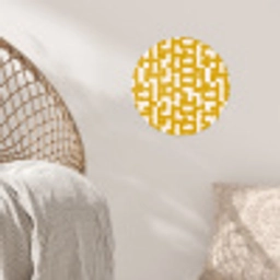 Geel - Beige - Patroon Wandcirkel behangsticker klein 186 -sfeer4