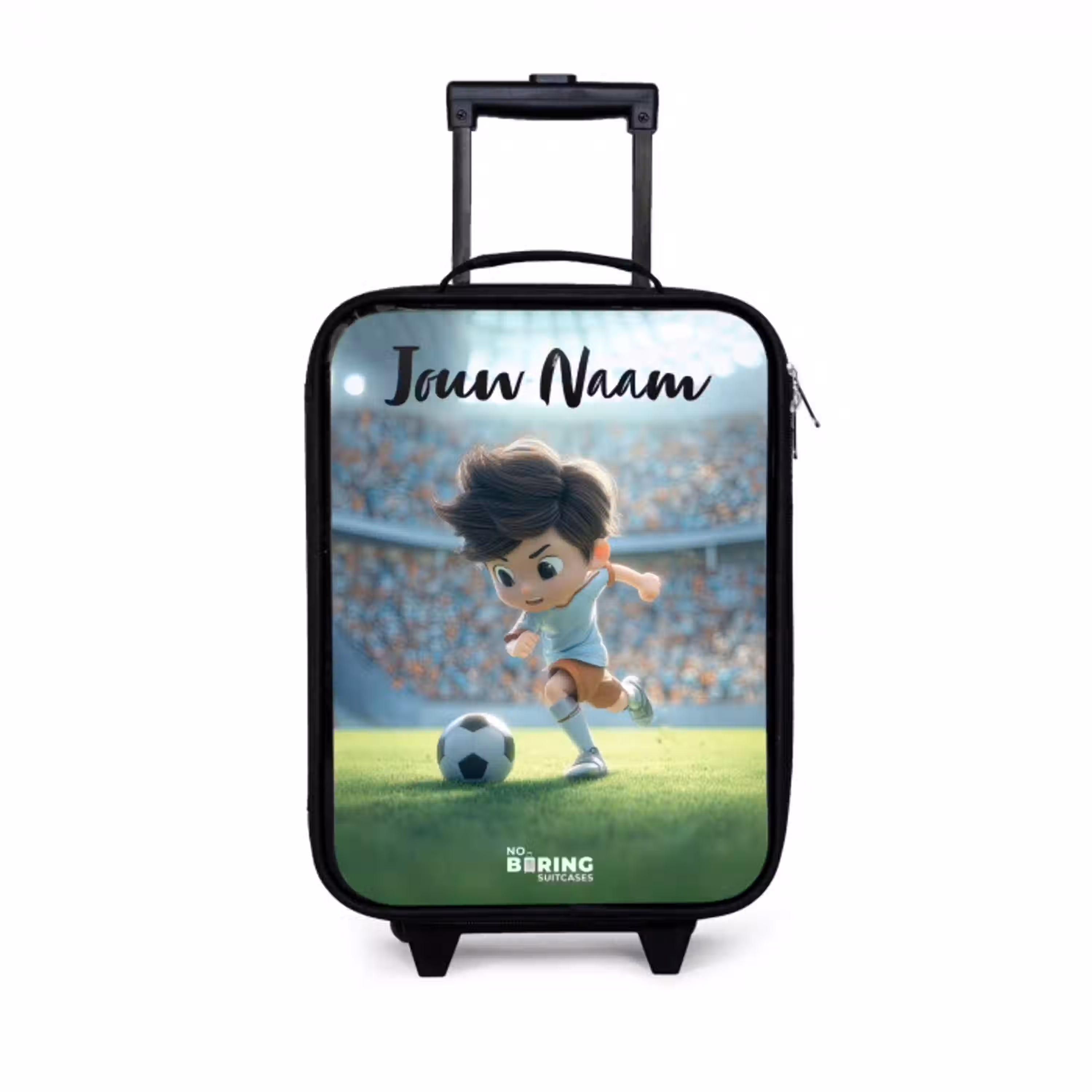 Jongen - Stadion - Voetbal - Zonlicht Kinderkoffer - Zwart klein -3d