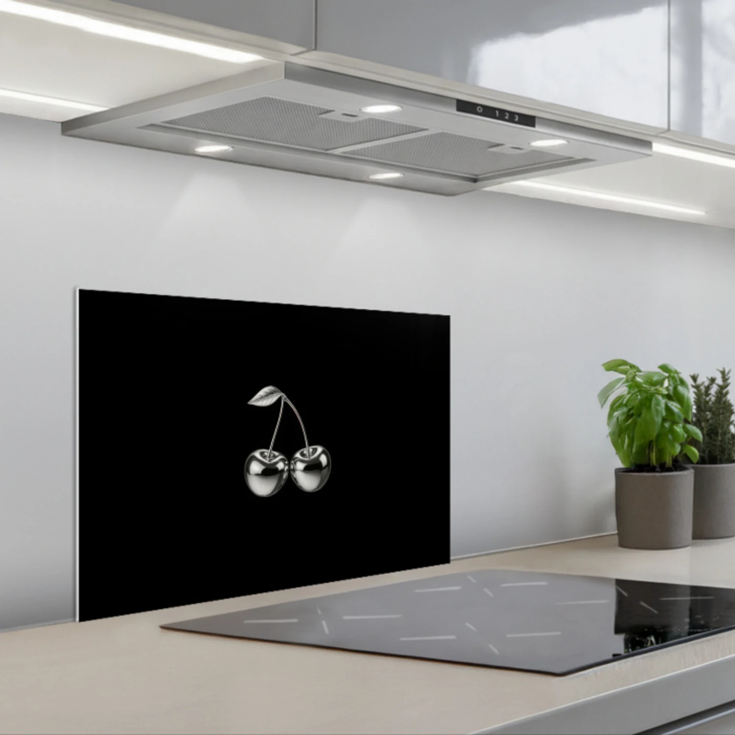 Kers - Luxueus - Metallic keuken achterwand spatscherm klein -3d_schuin