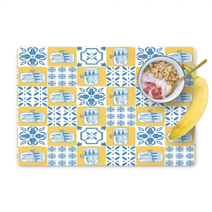 Zee - Geel - Blauw - Wit Placemat vinyl groot 368 -zzzproduct_Kitchenyeah-website