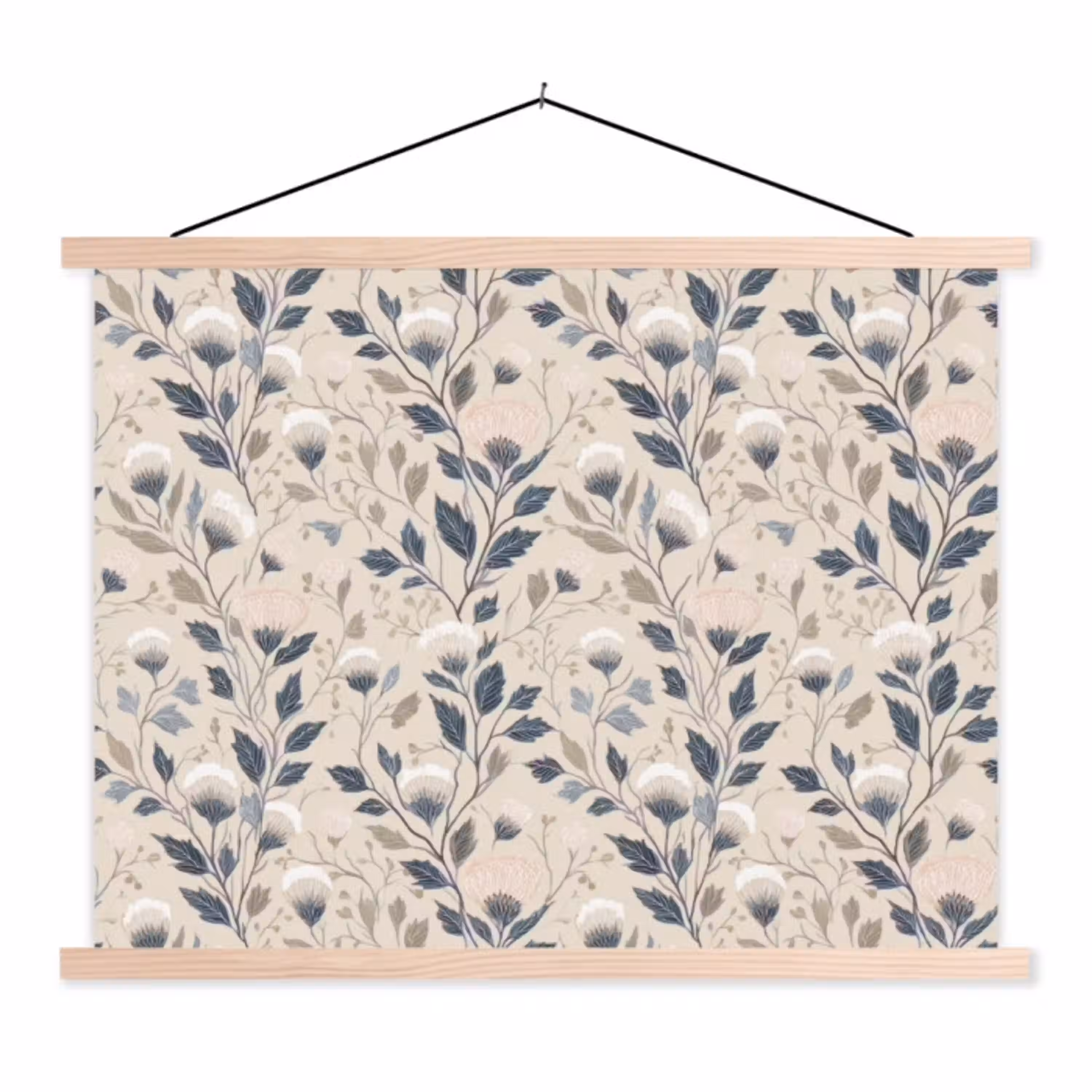 Klassiek - Botanisch - Kleurrijk textielposter latten blank klein 122 -3d