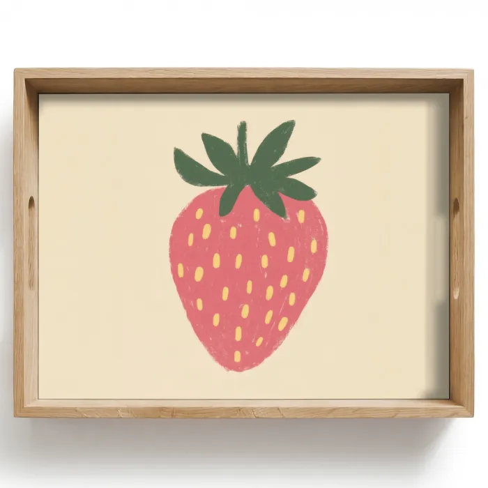 Aardbei - Minimalistisch - Rood - Fruit Dienblad Rechthoek middel -z3d_shopping