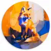 Vos - Oranje - Vormen - Abstract Wandcirkel plexiglas klein -3d