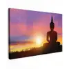 Zonsondergang - Horizon - Boeddha beeld - Buddha -  Silhouette canvas 2cm klein -z3d