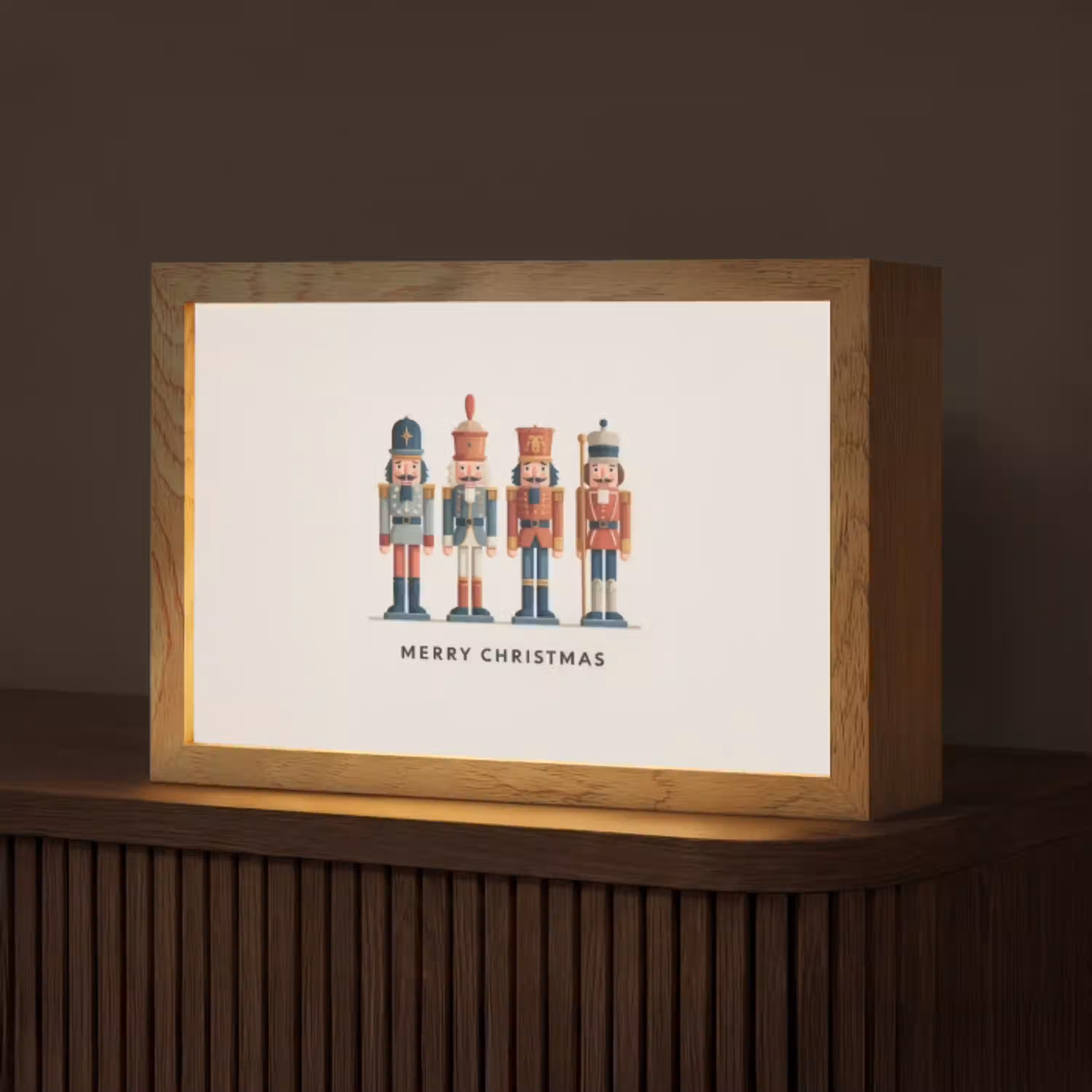 Notenkrakers - Minimalistisch - Kerst - Beige Light Box met kabel (Tafellamp) klein -z3d_website