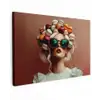 Vrouw - Macarons - Bril canvas 2cm klein -z3d