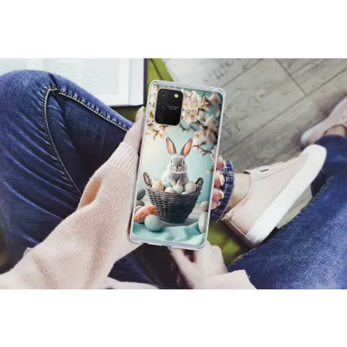 Konijn - Eieren - Mand Telefoonhoesje Samsung Galaxy S10 Lite klein -handS10Lite
