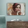 Vrouw - Verflook - Portret - Modern canvas 2cm klein -sfeer4